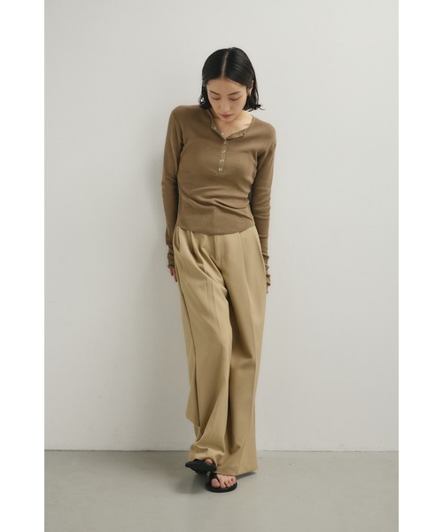 STYLEMIXER（スタイルミキサー）の「【ベストセラー】ヘンリーネックシアーニット（ニット/セーター・レディース・ベージュ/ネイビー/ホワイト/ピンク・FREE）」の20枚目の写真