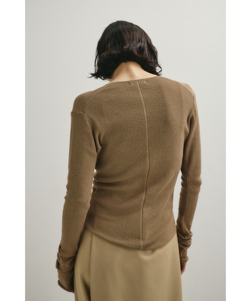 STYLEMIXER（スタイルミキサー）の「【ベストセラー】ヘンリーネックシアーニット（ニット/セーター・レディース・ベージュ/ネイビー/ホワイト/ピンク・FREE）」の21枚目の写真