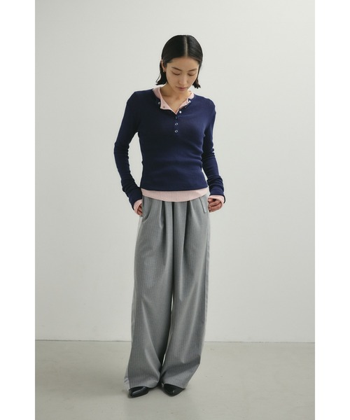 ベストセラー】ヘンリーネックシアーニット（ニット/セーター