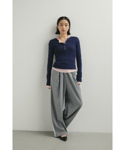 ベストセラー】ヘンリーネックシアーニット（ニット/セーター