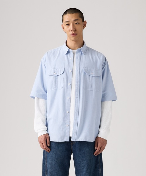 Levi's(リーバイス)の「Levi's/リーバイス パシフィカ ルーズシャツ(シャツ/ブラウス・メンズ・ブルー・XL/L/M/S)」の1枚目の写真