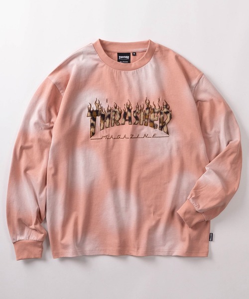 THRASHER(スラッシャー)の「【70】【THRASHER/スラッシャー】レオパードロゴ ファーアップリケ フェード加工 ロングスリーブTシャツ/ショート丈有り(Tシャツ/カットソー・メンズ・ピンク/ブラック/レッド/ブラウン・FREE/M/L)」の16枚目の写真