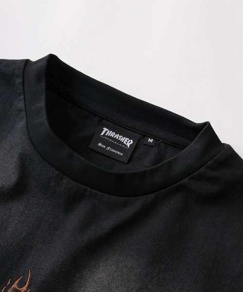 THRASHER(スラッシャー)の「【70】【THRASHER/スラッシャー】レオパードロゴ ファーアップリケ フェード加工 ロングスリーブTシャツ/ショート丈有り(Tシャツ/カットソー・メンズ・ピンク/ブラック/レッド/ブラウン・FREE/M/L)」の11枚目の写真