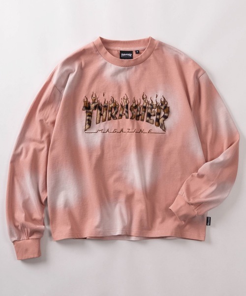 THRASHER(スラッシャー)の「【70】【THRASHER/スラッシャー】レオパードロゴ ファーアップリケ フェード加工 ロングスリーブTシャツ/ショート丈有り(Tシャツ/カットソー・メンズ・レッド/ピンク/ブラック/ブラウン・M/L/FREE)」の17枚目の写真