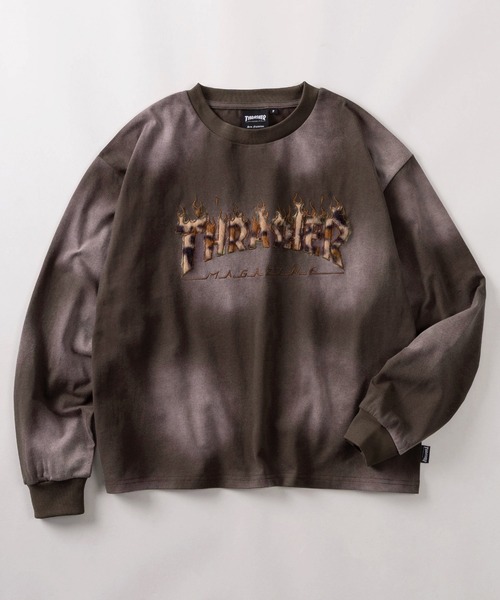 THRASHER(スラッシャー)の「【70】【THRASHER/スラッシャー】レオパードロゴ ファーアップリケ フェード加工 ロングスリーブTシャツ/ショート丈有り(Tシャツ/カットソー・メンズ・レッド/ピンク/ブラック/ブラウン・M/L/FREE)」の18枚目の写真
