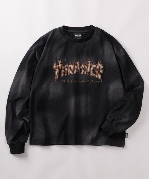 THRASHER(スラッシャー)の「【70】【THRASHER/スラッシャー】レオパードロゴ ファーアップリケ フェード加工 ロングスリーブTシャツ/ショート丈有り(Tシャツ/カットソー・メンズ・レッド/ピンク/ブラック/ブラウン・M/L/FREE)」の19枚目の写真