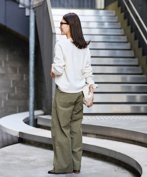 FRAMeWORK（フレームワーク）の「ライトミリタリースラブベイカーパンツ（カーゴパンツ・レディース・ピンク系その他/オリーブ・40/38/36）」の4枚目の写真