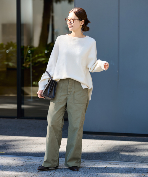 FRAMeWORK（フレームワーク）の「ライトミリタリースラブベイカーパンツ（カーゴパンツ・レディース・ピンク系その他/オリーブ・40/38/36）」の12枚目の写真