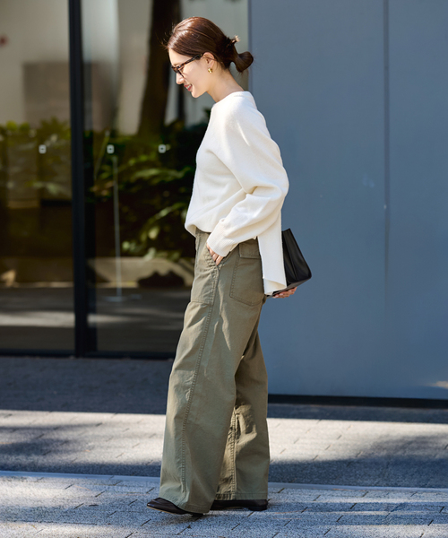 FRAMeWORK（フレームワーク）の「ライトミリタリースラブベイカーパンツ（カーゴパンツ・レディース・ピンク系その他/オリーブ・40/38/36）」の13枚目の写真