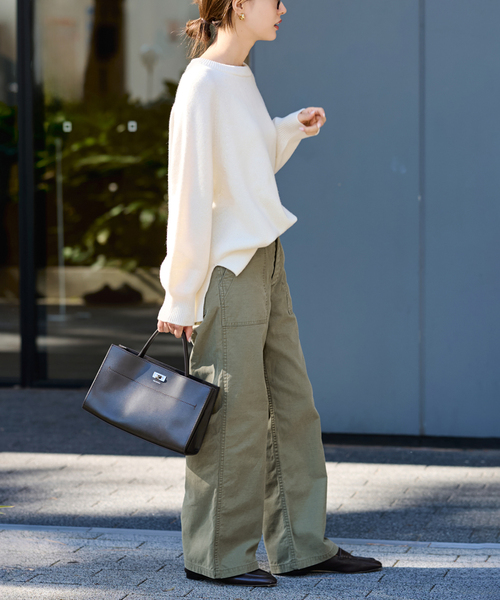 FRAMeWORK（フレームワーク）の「ライトミリタリースラブベイカーパンツ（カーゴパンツ・レディース・ピンク系その他/オリーブ・40/38/36）」の14枚目の写真