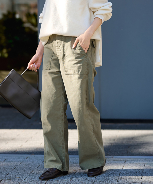 FRAMeWORK（フレームワーク）の「ライトミリタリースラブベイカーパンツ（カーゴパンツ・レディース・ピンク系その他/オリーブ・40/38/36）」の16枚目の写真