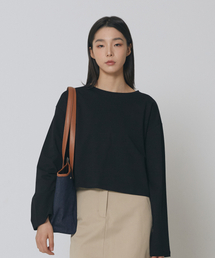 ベーシッククロップTシャツ_ブラック