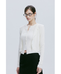 DOUBLE LAYERED KNIT CARDIGAN (IVORY)
