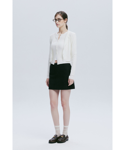 AFTERHOURS(アフターアワーズ)の「DOUBLE LAYERED KNIT CARDIGAN (IVORY)(カーディガン/ボレロ・レディース・その他・FREE)」の2枚目の写真