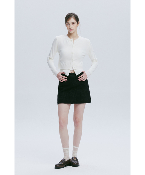 AFTERHOURS(アフターアワーズ)の「DOUBLE LAYERED KNIT CARDIGAN (IVORY)(カーディガン/ボレロ・レディース・その他・FREE)」の4枚目の写真