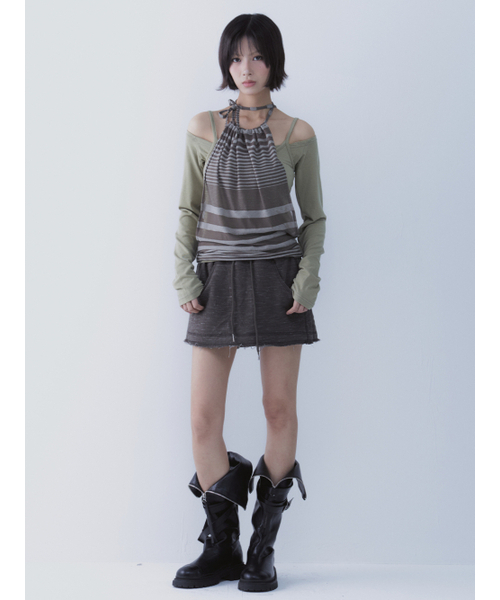 SETSETSET(セットセットセット)の「ヘイズ スカートパンツ カーキ(その他パンツ・レディース・その他・ONE SIZE)」の1枚目の写真
