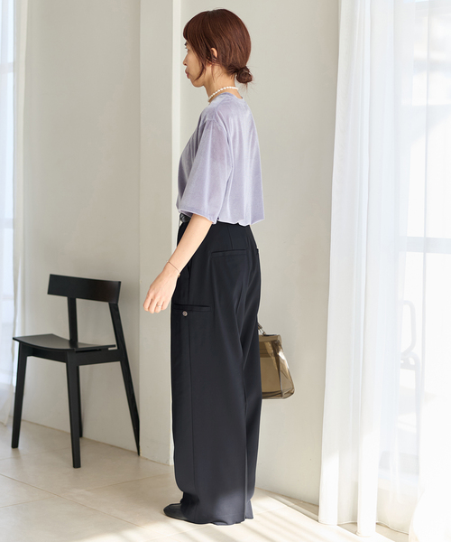 IENA（イエナ）の「ハイツイストツイルスラックス（スラックス・レディース・アイボリー/ブラウン/ネイビー・34/36/38/40）」の19枚目の写真