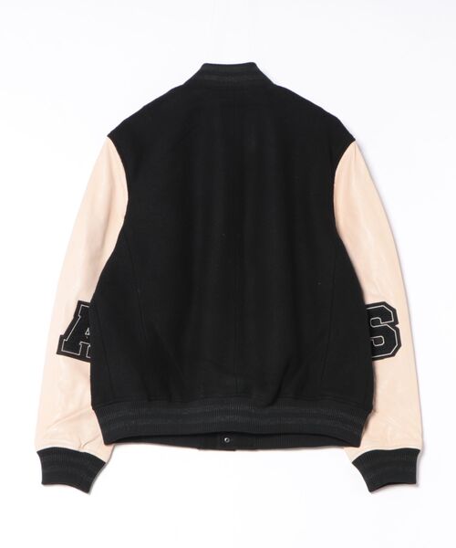 ALLSAINTS(オールセインツ)の「HOLLOWAY BOMBER JACKET | HOLLOWAY ボンバー ジャケット(スタジャン・メンズ・ブラック×ホワイト・XS/S/M/L/XL)」の2枚目の写真