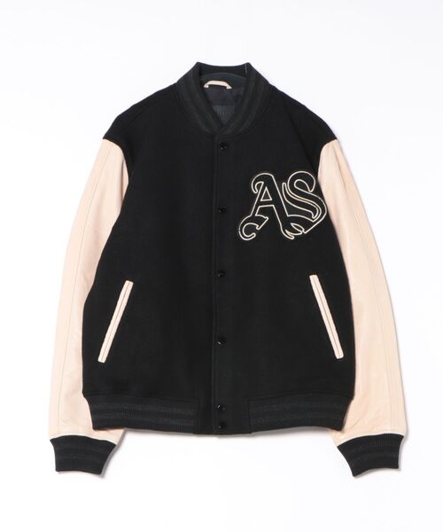 ALLSAINTS(オールセインツ)の「HOLLOWAY BOMBER JACKET | HOLLOWAY ボンバー ジャケット(スタジャン・メンズ・ブラック×ホワイト・XS/S/M/L/XL)」の12枚目の写真