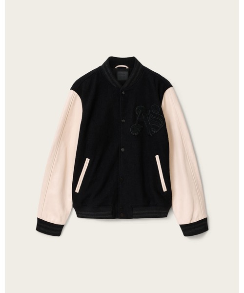 ALLSAINTS(オールセインツ)の「HOLLOWAY BOMBER JACKET | HOLLOWAY ボンバー ジャケット(スタジャン・メンズ・ブラック×ホワイト・XS/S/M/L/XL)」の11枚目の写真