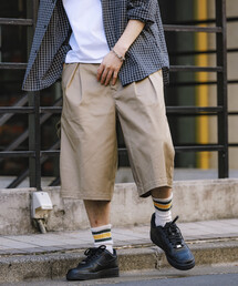 CAHLUMN/カウラム Cotton Linen 2 Tuck Chino Shorts/コットン リネン