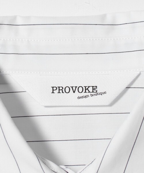 PROVOKE （プロヴォーク）の「＜provoke＞ストライプ レイヤード ビッグシャツ（シャツ/ブラウス・レディース・オフホワイト・FREE）」の2枚目の写真