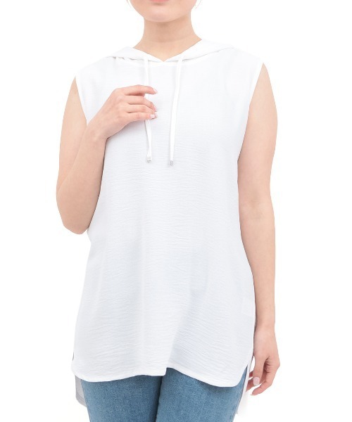 チチカカ（チチカカ）の「Orale! フーディータンクトップ（タンクトップ・レディース・ブラック/ホワイト/オレンジ・FREE）」の7枚目の写真