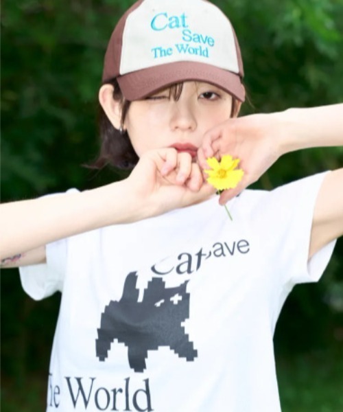 CATSAVETHEWORLD(キャットセーブザワールド)の「◇CATSAVETHEWORLD◇ブランド直輸入正規品/ピクセルアートクロップティー Pixel Crop T(Tシャツ/カットソー・レディース・ブラック/ホワイト・FREE)」の20枚目の写真