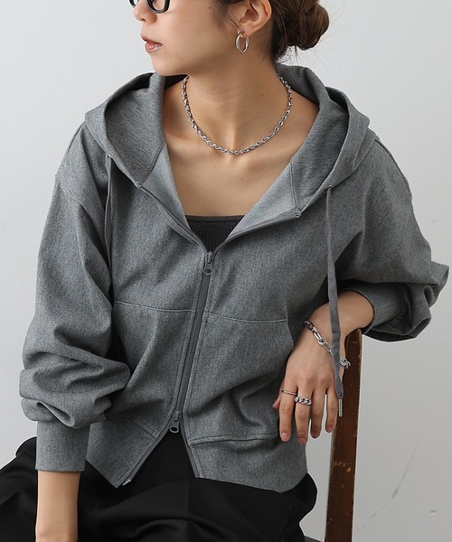 COLONY 2139(コロニートゥーワンスリーナイン)の「4WAYストレッチダブルジップパーカー(パーカー・レディース・インディゴブルー/ブラック/グレー・FREE)」の1枚目の写真