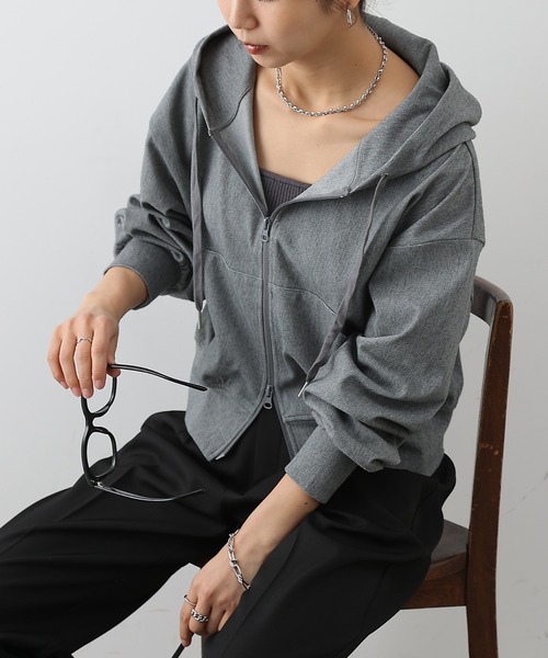 COLONY 2139(コロニートゥーワンスリーナイン)の「4WAYストレッチダブルジップパーカー(パーカー・レディース・インディゴブルー/ブラック/グレー・FREE)」の12枚目の写真