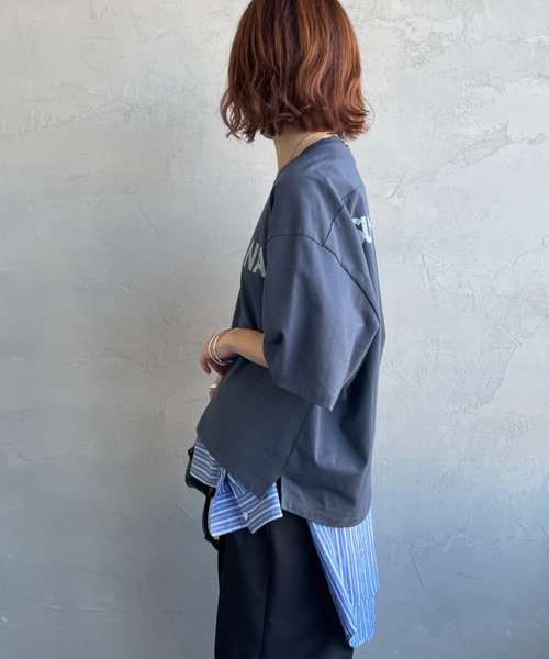 AMERICANA（アメリカーナ）の「【WEB先行予約】[Americana/アメリカーナ] 別注 AMERICANA ショート丈 プリントTシャツ（Tシャツ/カットソー・レディース・ホワイト/ブルー/ネイビー・ONE SIZE）」の17枚目の写真