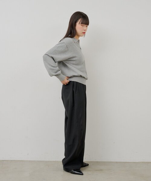Kastane(カスタネ)の「【UNISEX/2サイズ展開】ボックスプリーツスラックス(その他パンツ・メンズ・ブラック/グレー/ネイビー・2/1)」の14枚目の写真