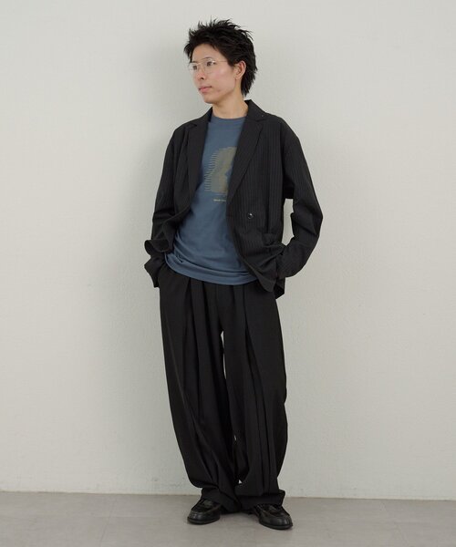 Kastane(カスタネ)の「【UNISEX/2サイズ展開】ボックスプリーツスラックス(その他パンツ・メンズ・ブラック/グレー/ネイビー・2/1)」の16枚目の写真