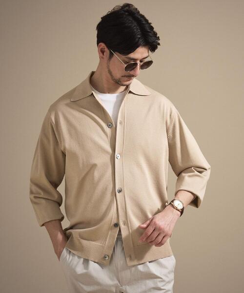 TAKEO KIKUCHI（タケオキクチ）の「ポロ ニットシャツ カーディガン（カーディガン/ボレロ・メンズ・ベージュ/ネイビー/ブラック/ダークグリーン・02/03）」の2枚目の写真