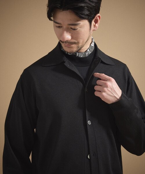 TAKEO KIKUCHI（タケオキクチ）の「ポロ ニットシャツ カーディガン（カーディガン/ボレロ・メンズ・ベージュ/ネイビー/ブラック/ダークグリーン・02/03）」の22枚目の写真