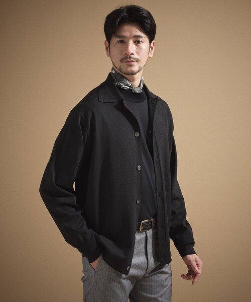 TAKEO KIKUCHI(タケオキクチ)の「ポロ ニットシャツ カーディガン(カーディガン/ボレロ・メンズ・ベージュ/ネイビー/ブラック/ダークグリーン・02/03)」の7枚目の写真