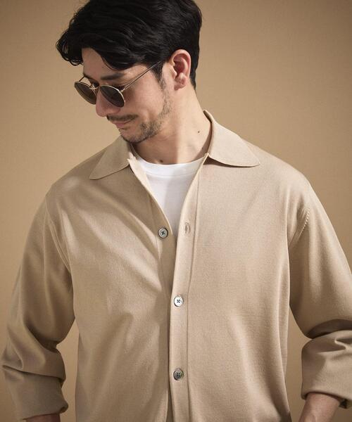 TAKEO KIKUCHI（タケオキクチ）の「ポロ ニットシャツ カーディガン（カーディガン/ボレロ・メンズ・ベージュ/ネイビー/ブラック/ダークグリーン・02/03）」の6枚目の写真