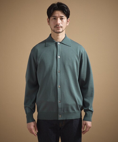 TAKEO KIKUCHI（タケオキクチ）の「ポロ ニットシャツ カーディガン（カーディガン/ボレロ・メンズ・ベージュ/ネイビー/ブラック/ダークグリーン・02/03）」の14枚目の写真