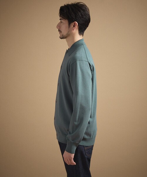 TAKEO KIKUCHI（タケオキクチ）の「ポロ ニットシャツ カーディガン（カーディガン/ボレロ・メンズ・ベージュ/ネイビー/ブラック/ダークグリーン・02/03）」の15枚目の写真