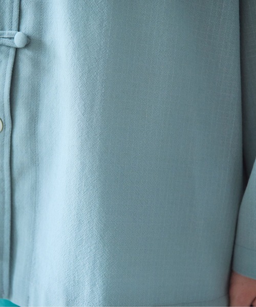 yuni（ユニ　）の「sheer summer Wool-Polyester Voil ribon シャツ（シャツ/ブラウス・レディース・グリーン/ブラック・FREE）」の21枚目の写真