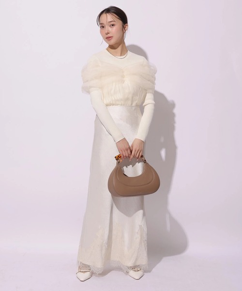 Mystrada（マイストラーダ）の「レース×サテンナロースカート（スカート・レディース・ピンク系その他/ベージュ系その他/ミント・38/36/34）」の8枚目の写真