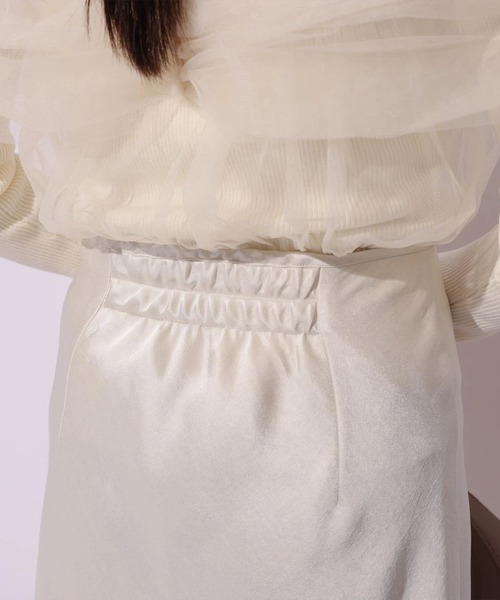 Mystrada（マイストラーダ）の「レース×サテンナロースカート（スカート・レディース・ピンク系その他/ベージュ系その他/ミント・38/36/34）」の9枚目の写真