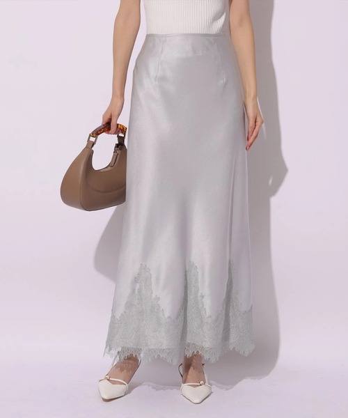 Mystrada（マイストラーダ）の「レース×サテンナロースカート（スカート・レディース・ピンク系その他/ベージュ系その他/ミント・38/36/34）」の15枚目の写真