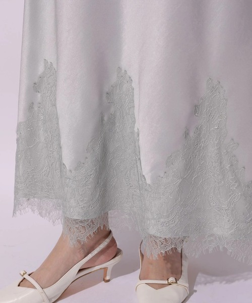 Mystrada（マイストラーダ）の「レース×サテンナロースカート（スカート・レディース・ピンク系その他/ベージュ系その他/ミント・38/36/34）」の16枚目の写真