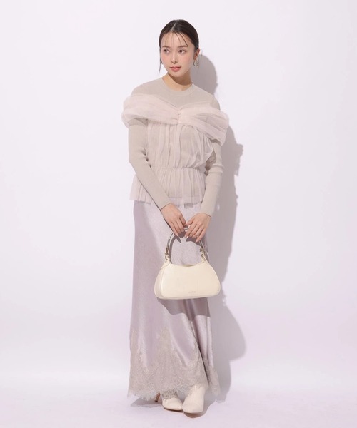 Mystrada（マイストラーダ）の「レース×サテンナロースカート（スカート・レディース・ピンク系その他/ベージュ系その他/ミント・38/36/34）」の18枚目の写真