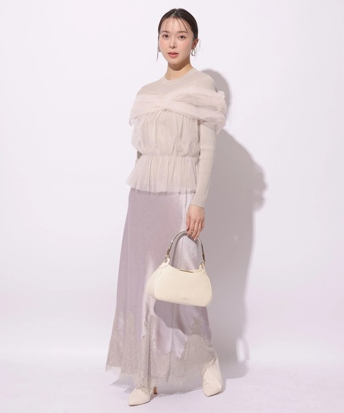 Mystrada（マイストラーダ）の「レース×サテンナロースカート（スカート・レディース・ピンク系その他/ベージュ系その他/ミント・38/36/34）」の19枚目の写真