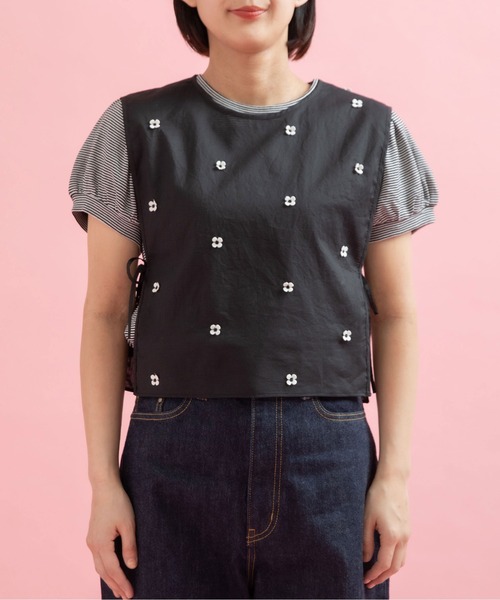 Dot&Stripes CHILD WOMAN(ドットアンドストライプス チャイルドウーマン)の「小花オンケミ刺繍 スクエアベスト(ベスト・レディース・ブラック/その他/ホワイト・FREE)」の19枚目の写真