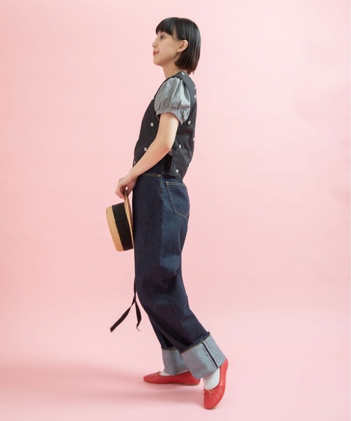 Dot&Stripes CHILD WOMAN(ドットアンドストライプス チャイルドウーマン)の「小花オンケミ刺繍 スクエアベスト(ベスト・レディース・ブラック/その他/ホワイト・FREE)」の17枚目の写真