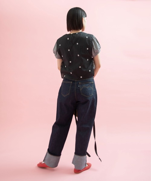 Dot&Stripes CHILD WOMAN(ドットアンドストライプス チャイルドウーマン)の「小花オンケミ刺繍 スクエアベスト(ベスト・レディース・ブラック/その他/ホワイト・FREE)」の18枚目の写真