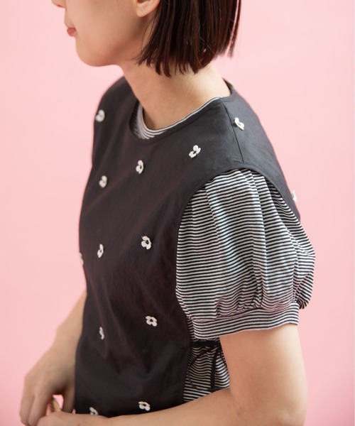 Dot&Stripes CHILD WOMAN(ドットアンドストライプス チャイルドウーマン)の「小花オンケミ刺繍 スクエアベスト(ベスト・レディース・ブラック/その他/ホワイト・FREE)」の13枚目の写真
